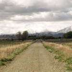 Rail Trail with snow on the mountains